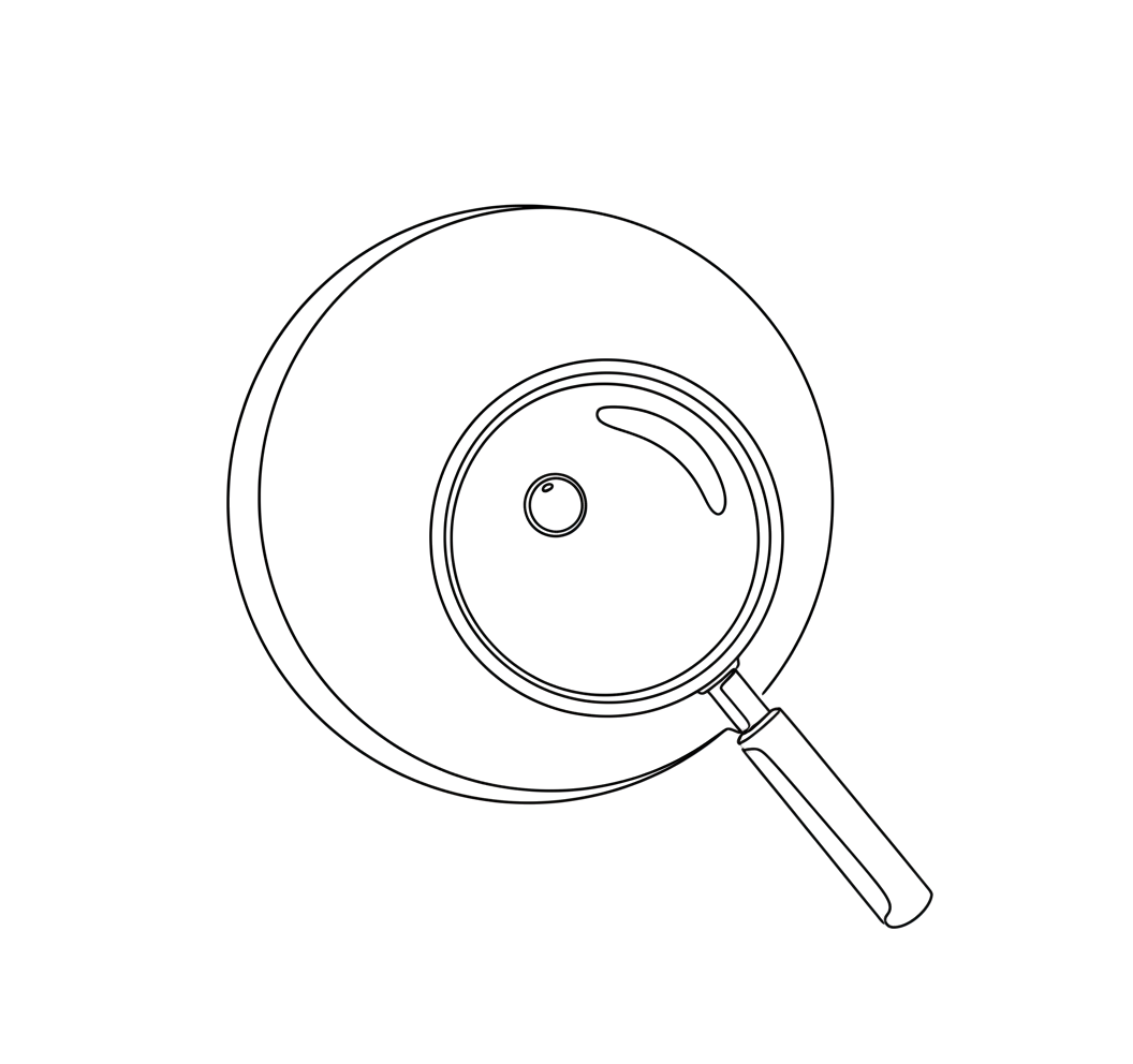Line drawing of a wireless access point being inspected with a magnifying glass